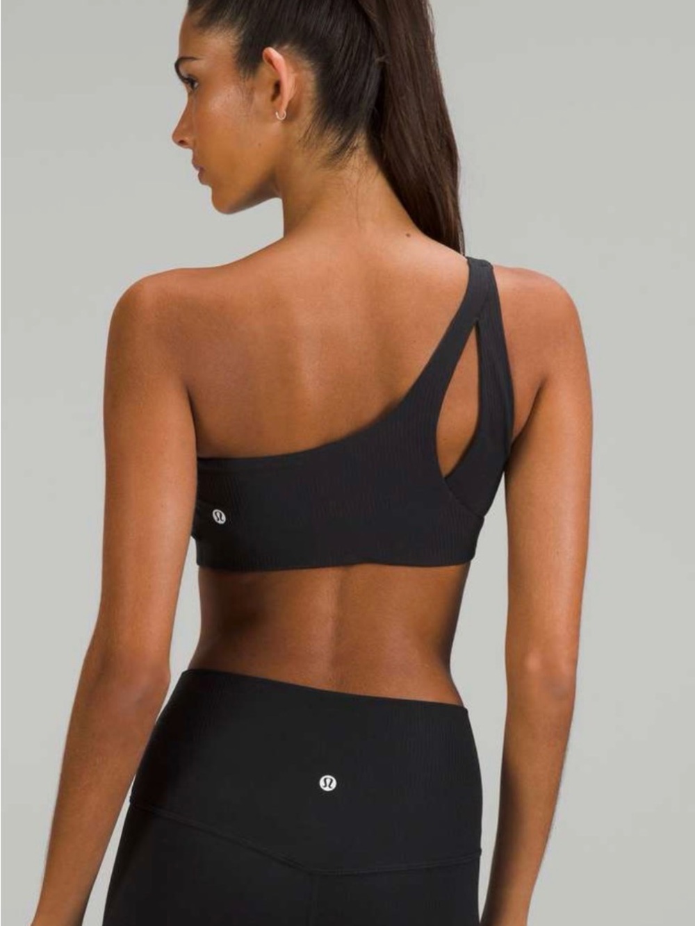 Lululemon Ribbed Nulu Asymmetrical Yoga Bra *Light Support, A/B Cup - Black